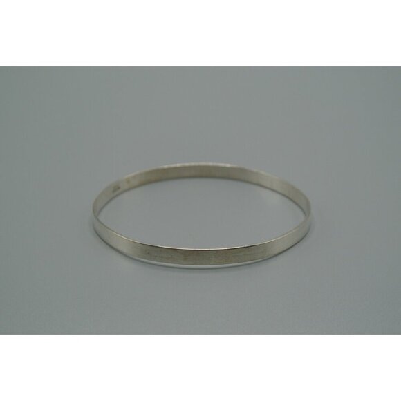 Silver Bracelet Plain Bangle Style 10.17g Sterling 925 2.75" Diameter DCJ Mark - Picture 5 of 8